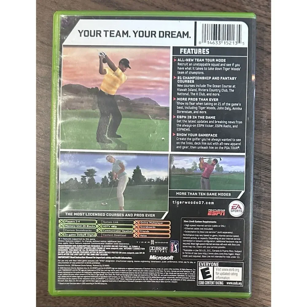 Tiger Woods PGA Tour 07 (Original Xbox, 2006) CIB Tested